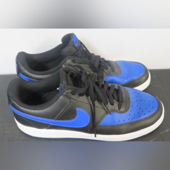 Nike Court Vision Low Black & Blue Sneakers Size 11 Like New - Picture 4 of 9